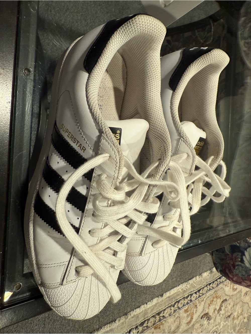 adidas Kids Superstar Sneakers in White and Black